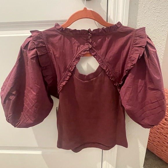 Cleobella Plum Puff Sleeve Blouse - Picture 7 of 8